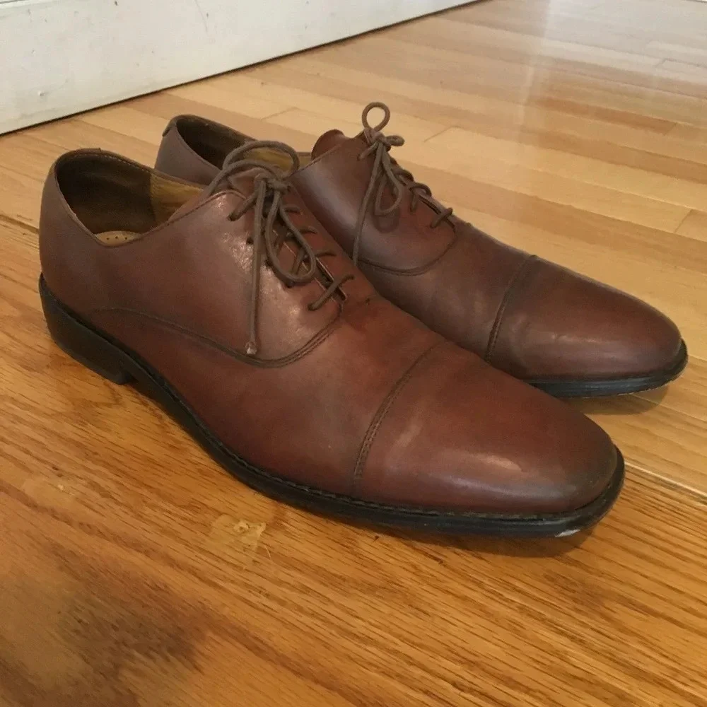 Men's Cole Haan Cognac Calf Leather Dress Shoes